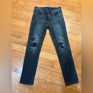 American Eagle Men's Distressed Black Jeans Airflex 360. 30x32